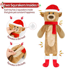 Yoochee Christmas squeaky Bear toy for durable solo play sessions