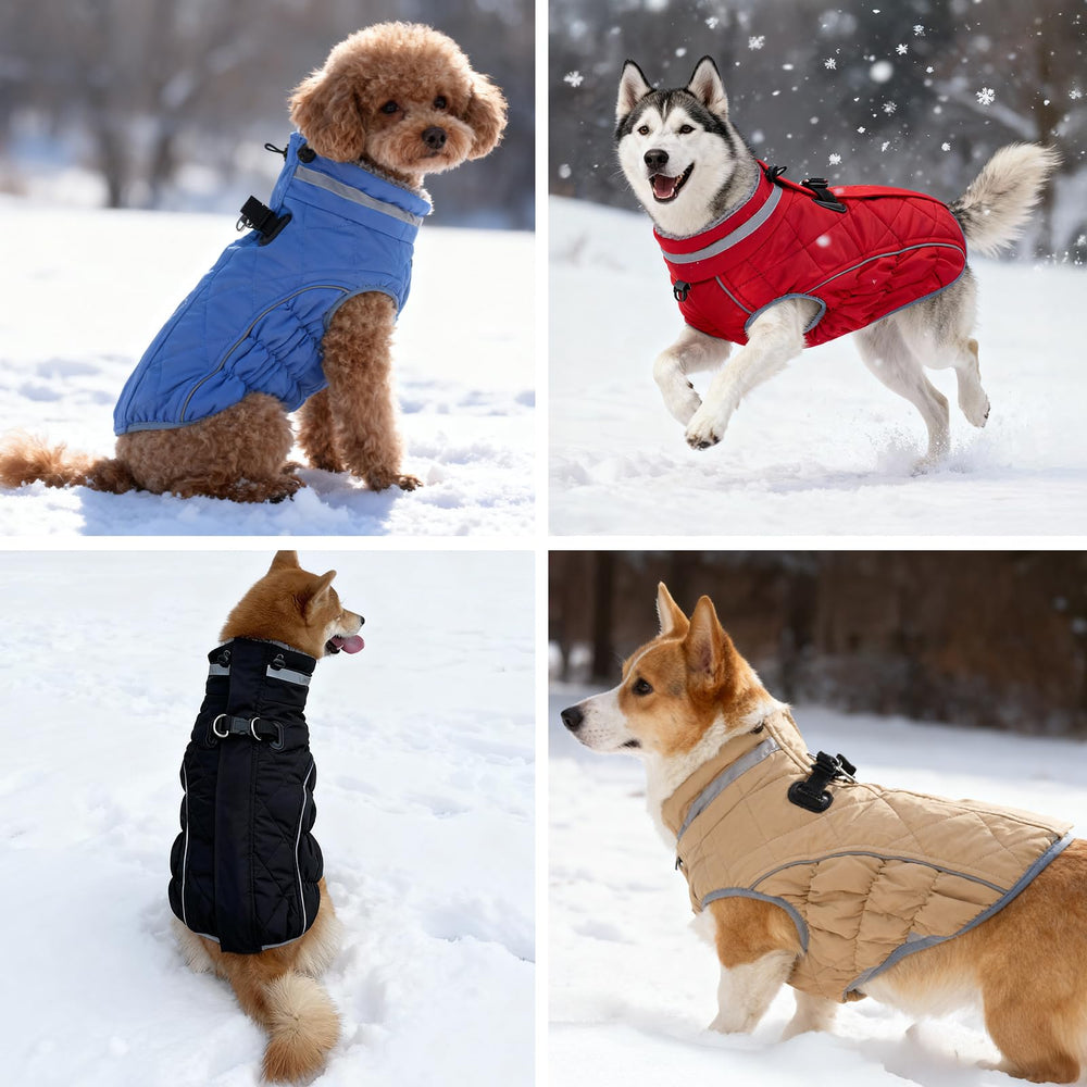 Yoochee dog coat built-in harness D-rings simplify leash setup.