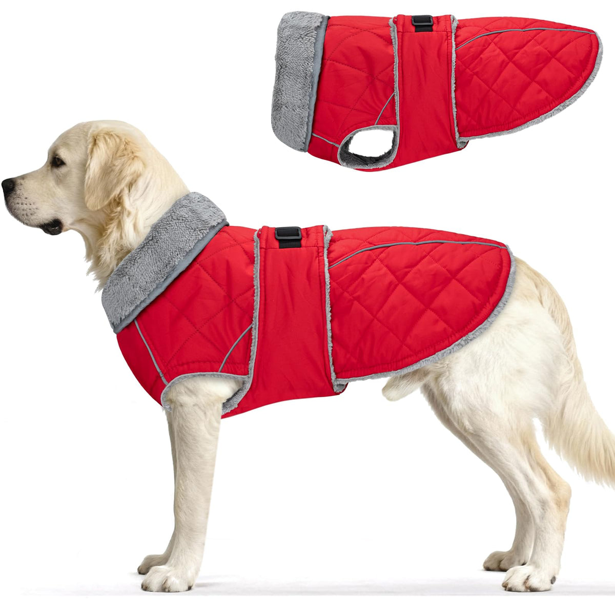 Yoochee dog coat plush lining delivers cozy warmth for chilly walks