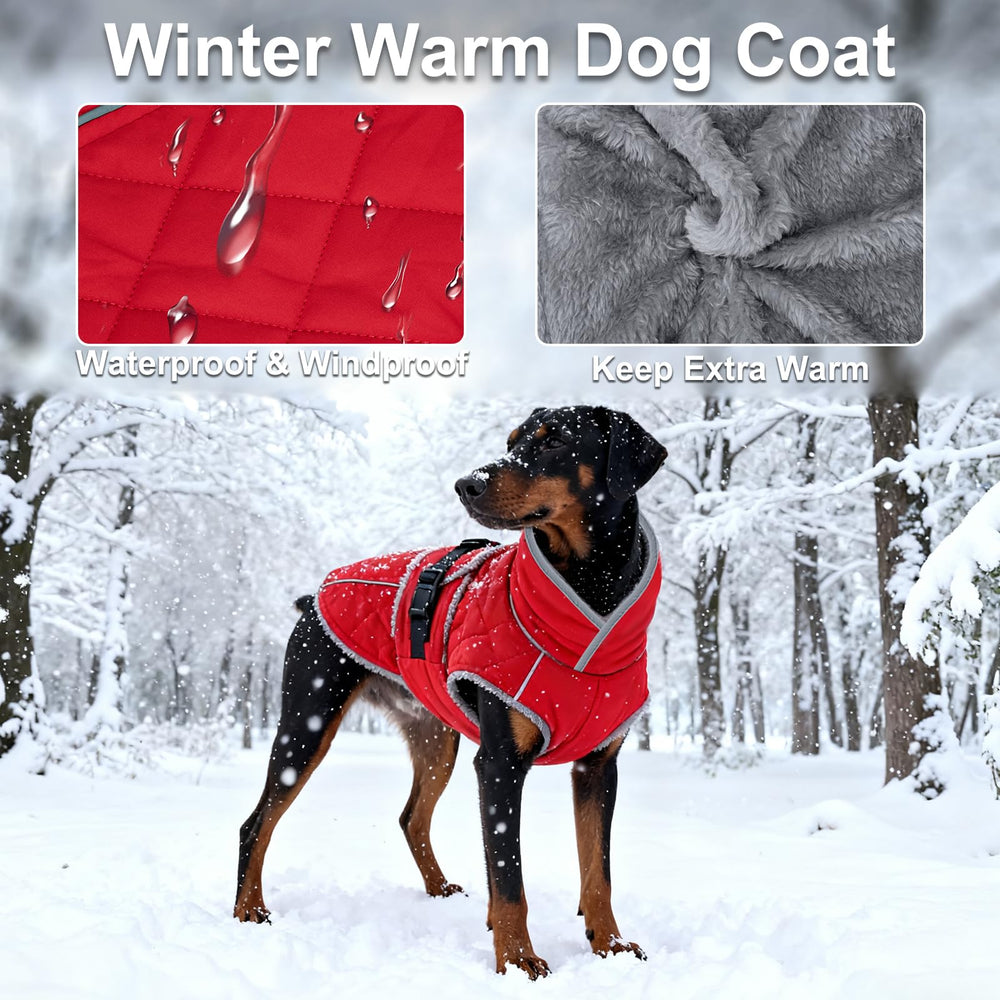 Yoochee dog coat waterproof exterior keeps your dog dry in rain or snow