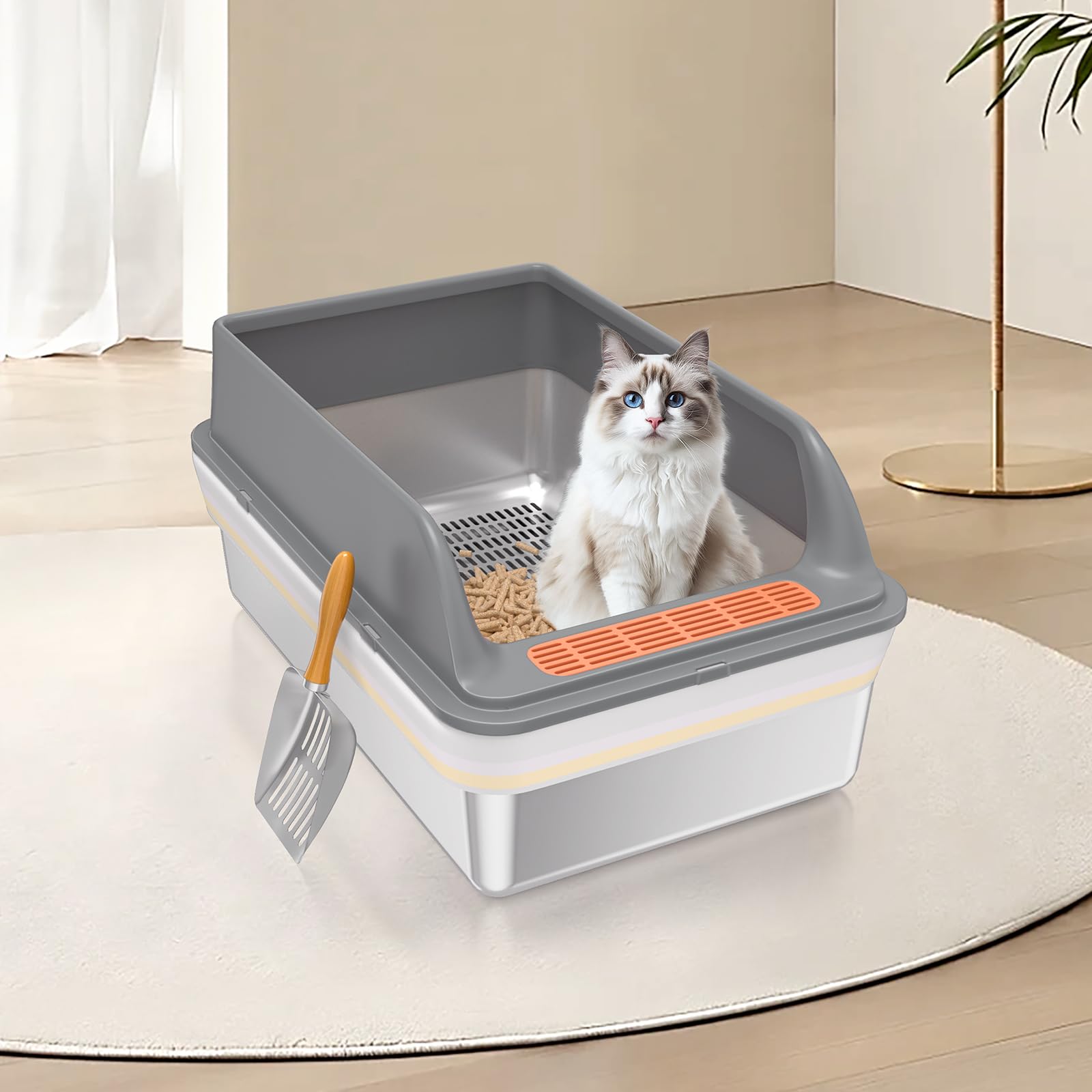 Yoochee metal scoop and included bags simplify daily litter maintenance.