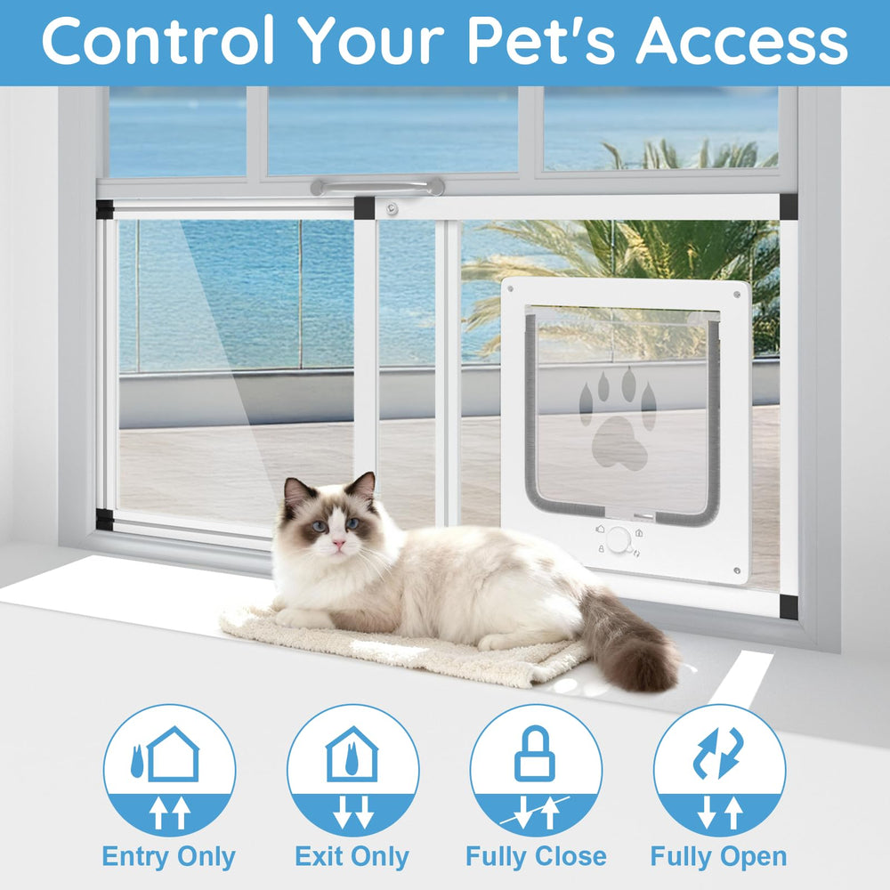 Yoochee Sliding Cat Door weather seal blocks wind and rain.