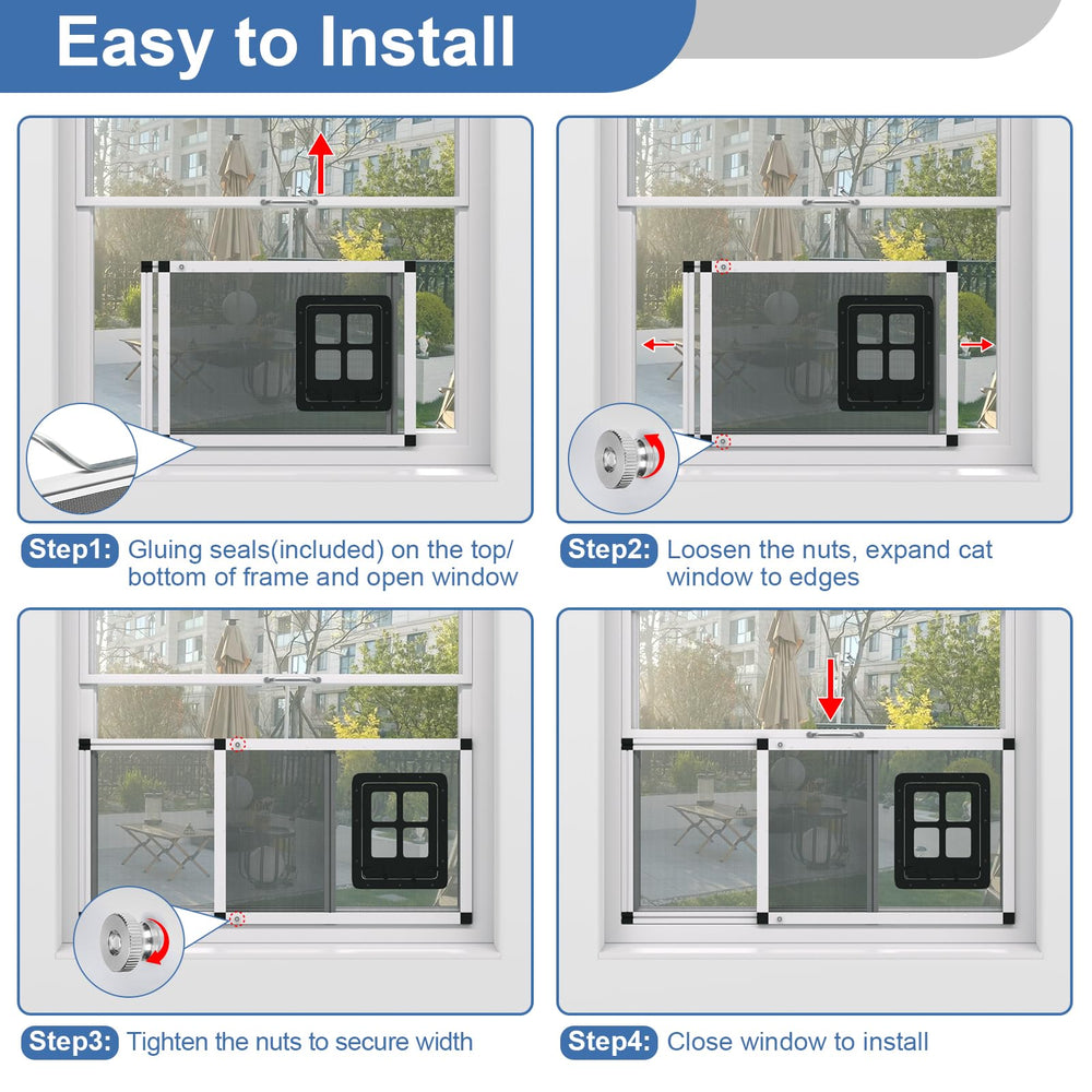 Yoochee ventilated pet door for pets enables easy access while keeping mosquitoes out.