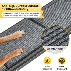 YOOKESEN dog ramp extended length eases gradual incline for comfort