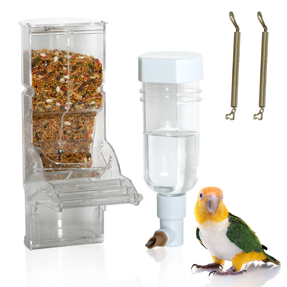 YOOSO WING No-Mess Bird Feeder Full View keeps seeds contained for cleaner cages.
