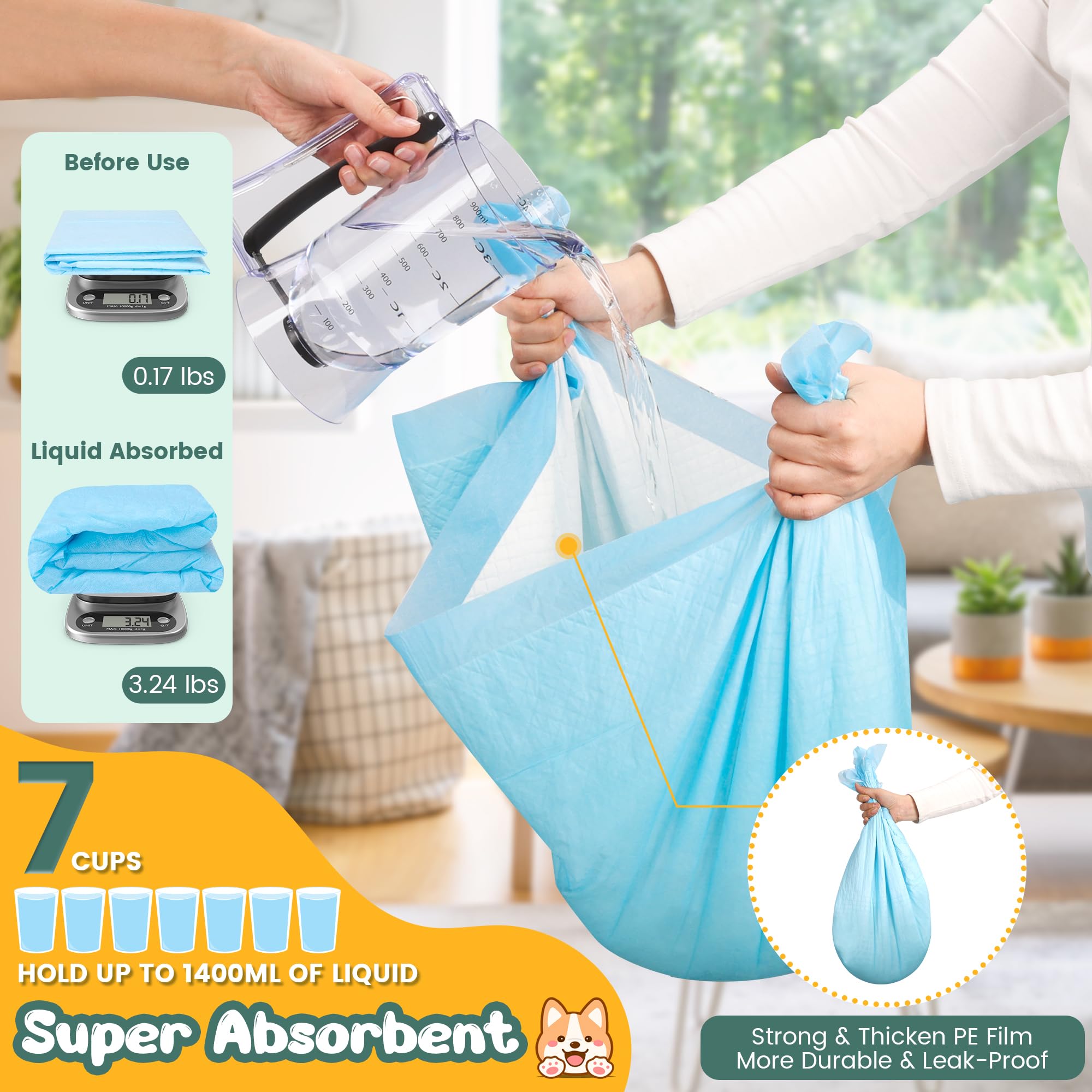 YOPETKI extra-large pads 28x34 box side view showing convenient 30-count supply