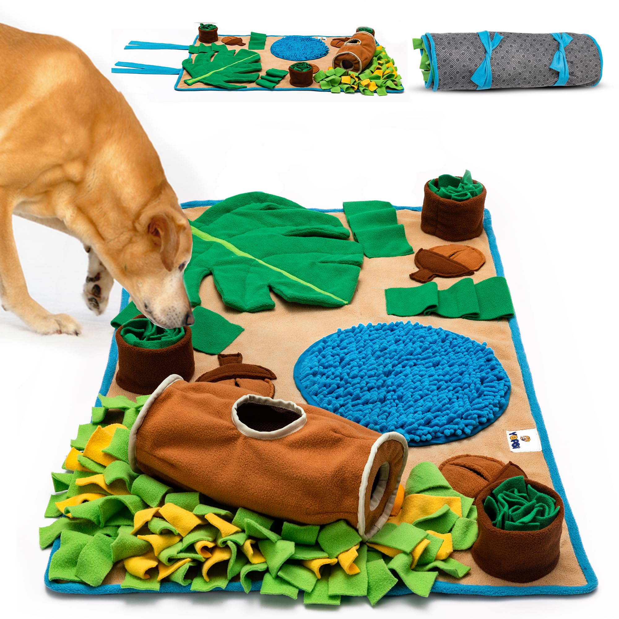 YOPSI Snuffle Mat large breed front view promotes mental stimulation and slow feeding.