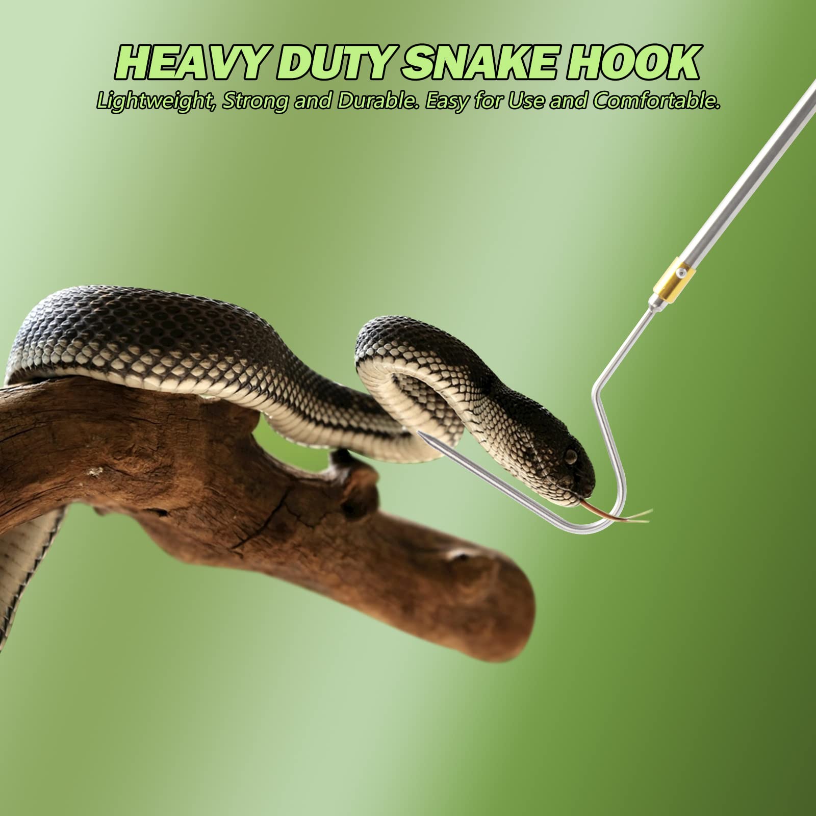 Yorikyas collapsible snake hook reaches 21.6 inches for portable storage.