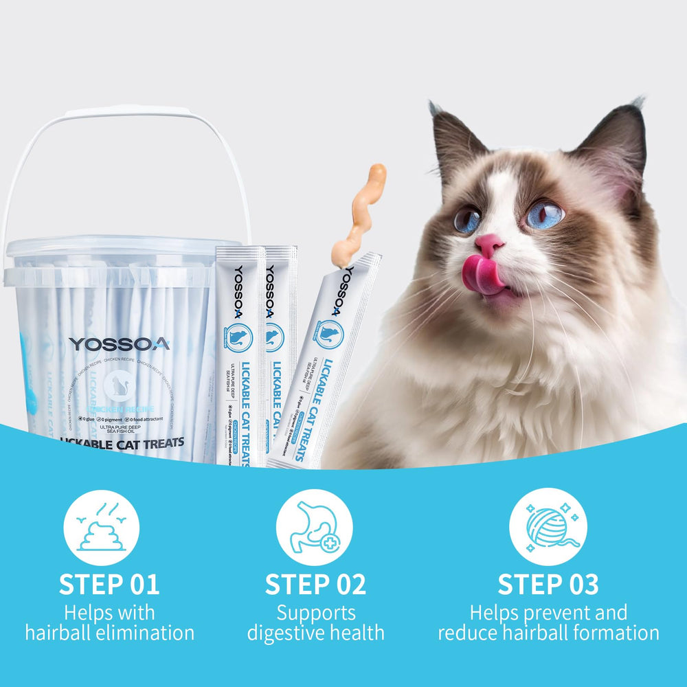 YOSSOA 100Tubes cat-treat handfeed for bonding during treats