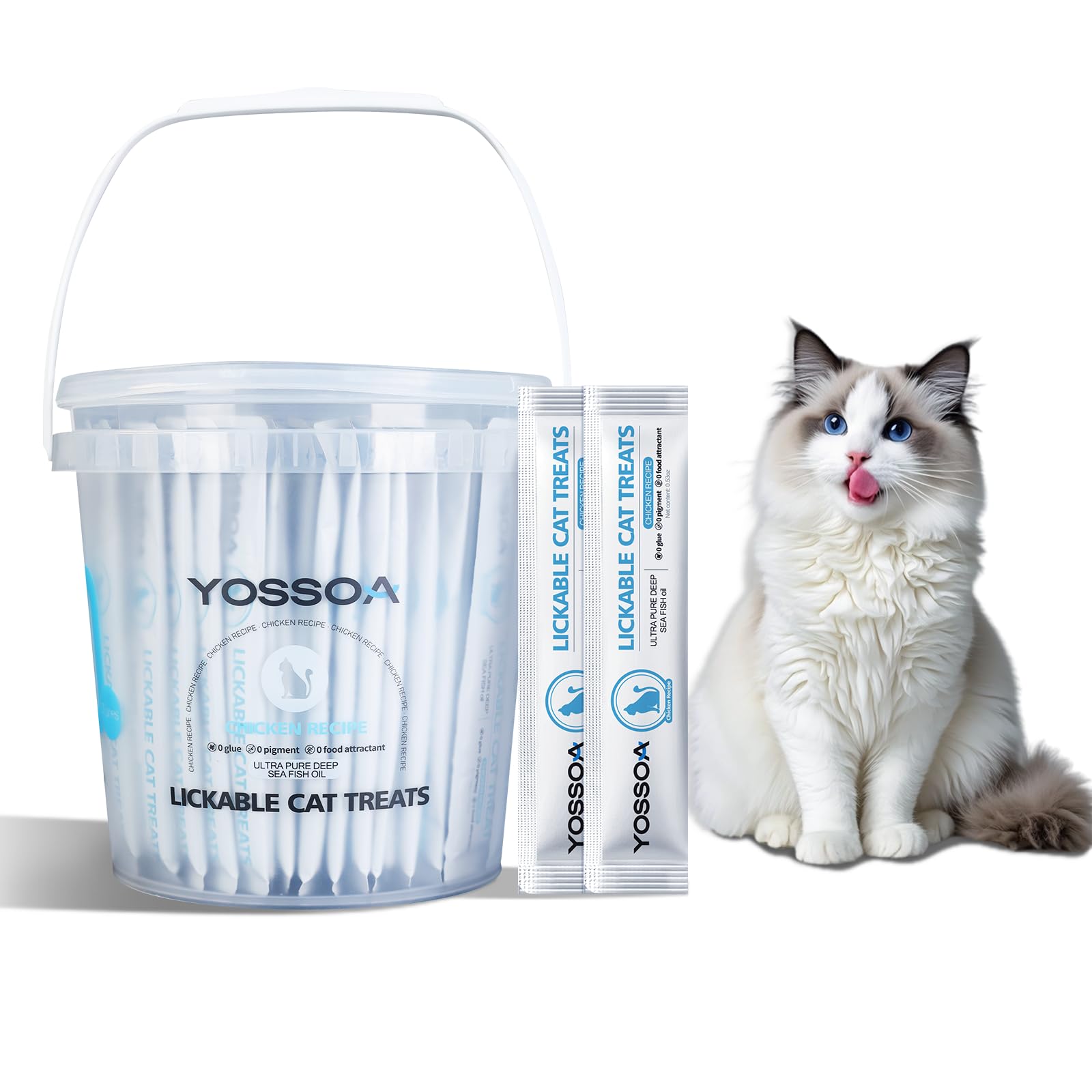 YOSSOA 100Tubes packaging close-up ideal for quick, mess-free hand feeding