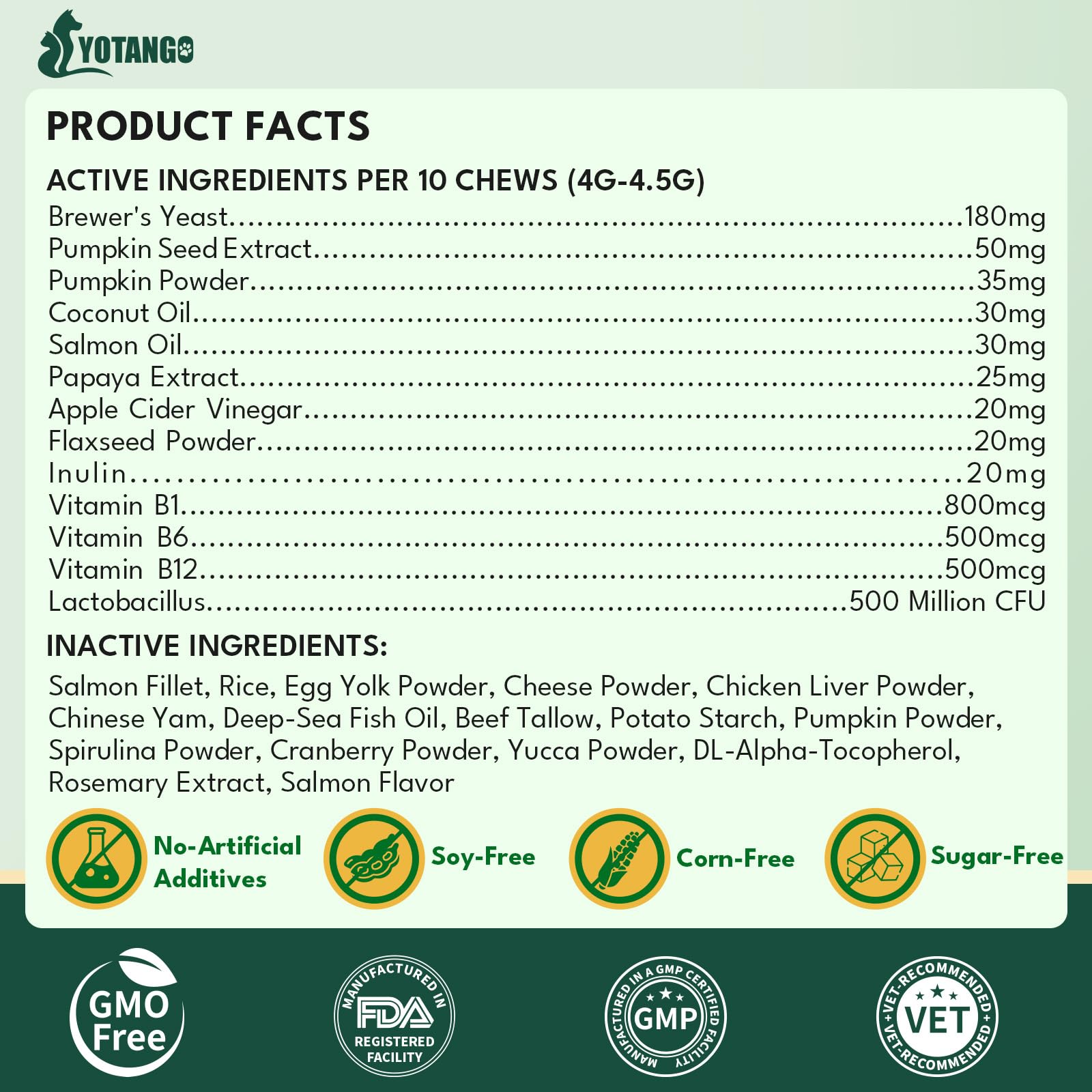 YOTANGO cat flea chews for daily use, ideal for picky cats.