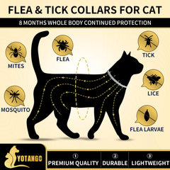 YOTANGO flea collar for cats with adjustable fit demonstrated.