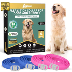 YOTANGO flea collar dogs waterproof in blue and pink enhances outdoor protection.