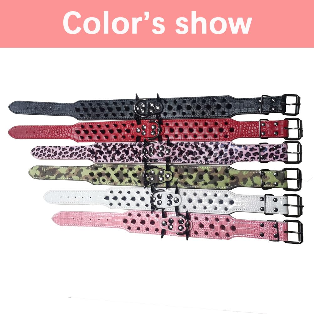 YOUALSO spiked dog collar buckle detail — safety buckle ensures a secure, adjustable fit.