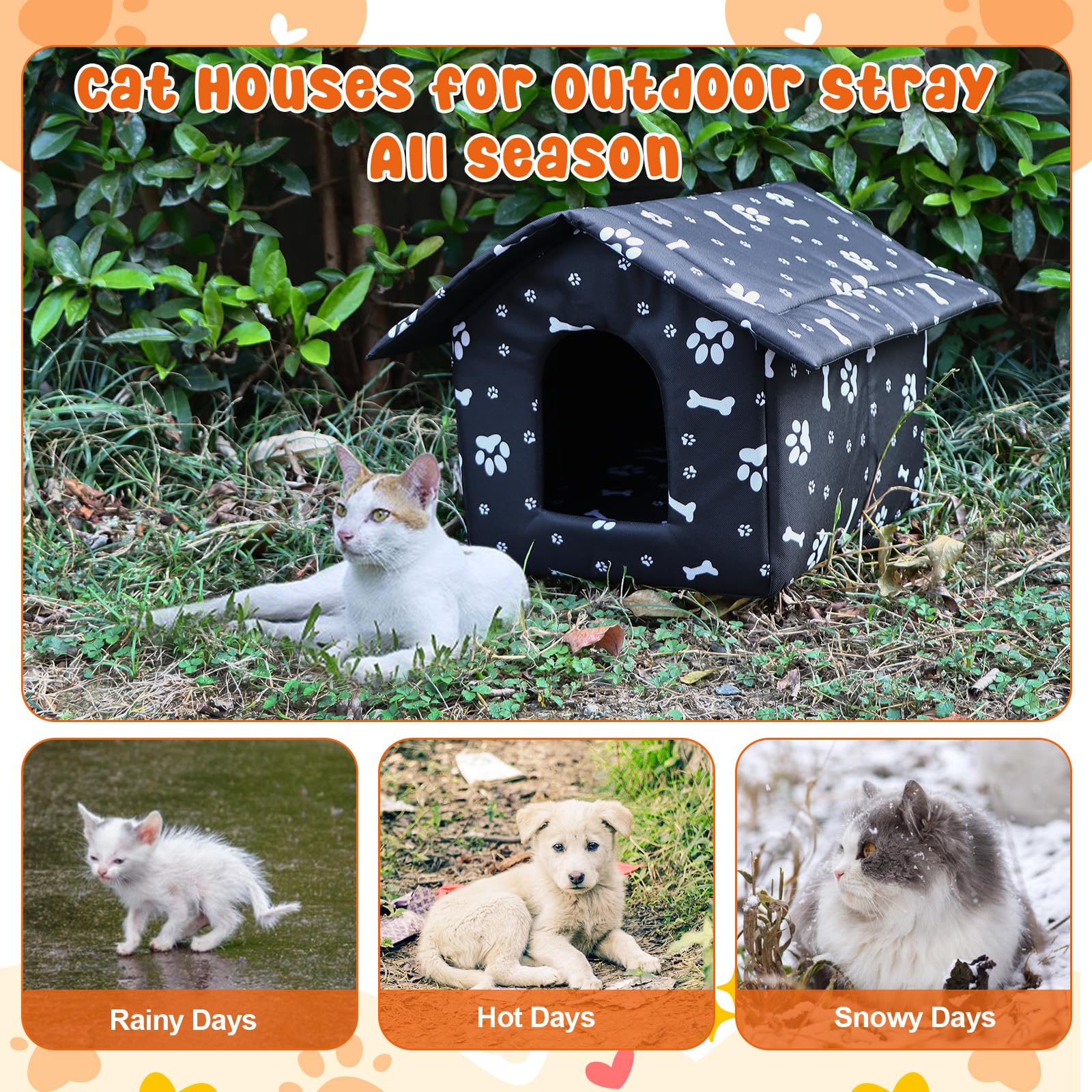 Youdaju outdoor cat house folded-compact demonstrates travel-friendly portability