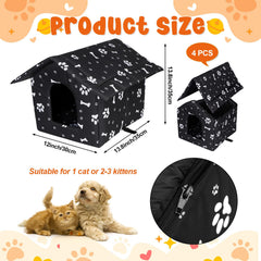 Youdaju outdoor cat house side view emphasizes durable PVC-coated fabric protection