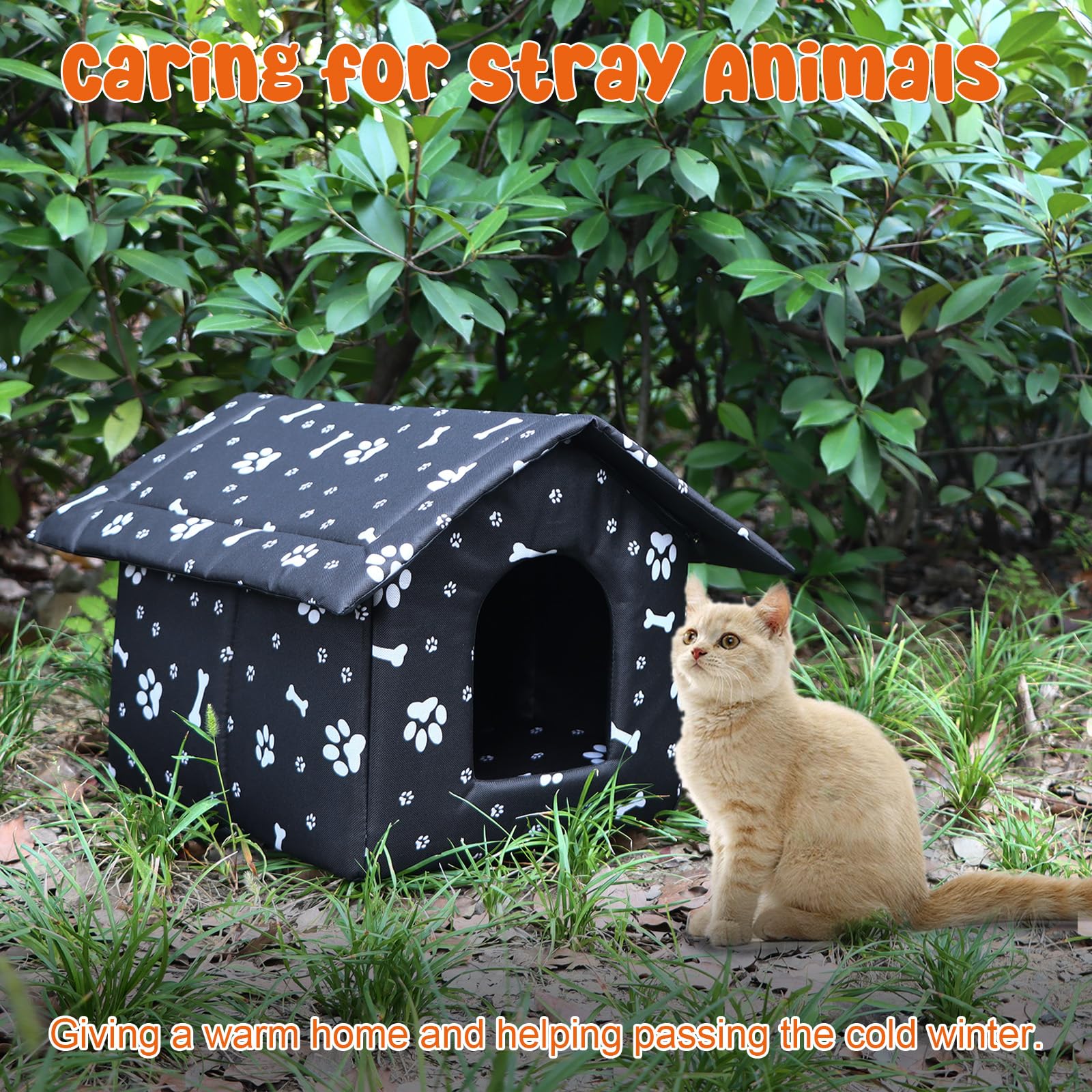 Youdaju sponge-lined cat house interior provides warmth and comfort