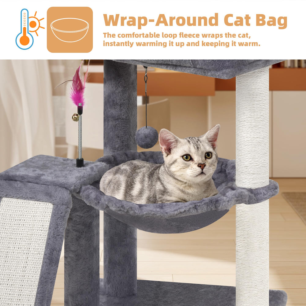 YOUPETSER cat-tree interactive toys play zone invites playful engagement and energy burn.