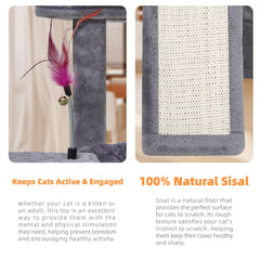 YOUPETSER cat-tree sisal scratching-board durable material safeguards furniture while satisfying claws.
