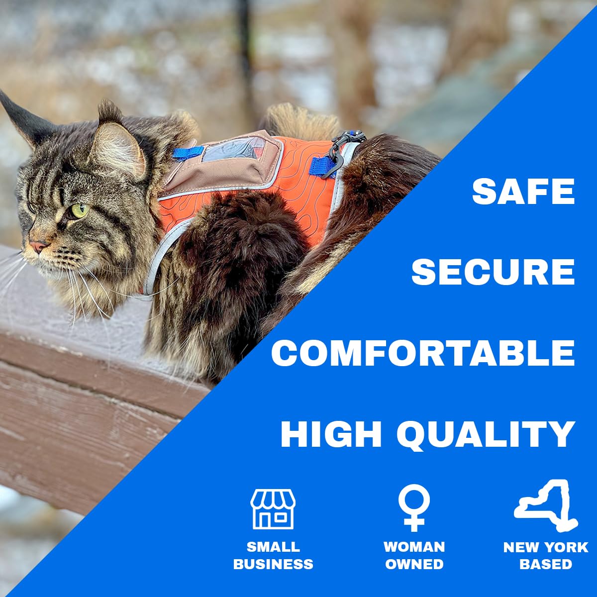 Your Cat Backpack Pathfinder adjustable vest ensures a comfortable, secure fit