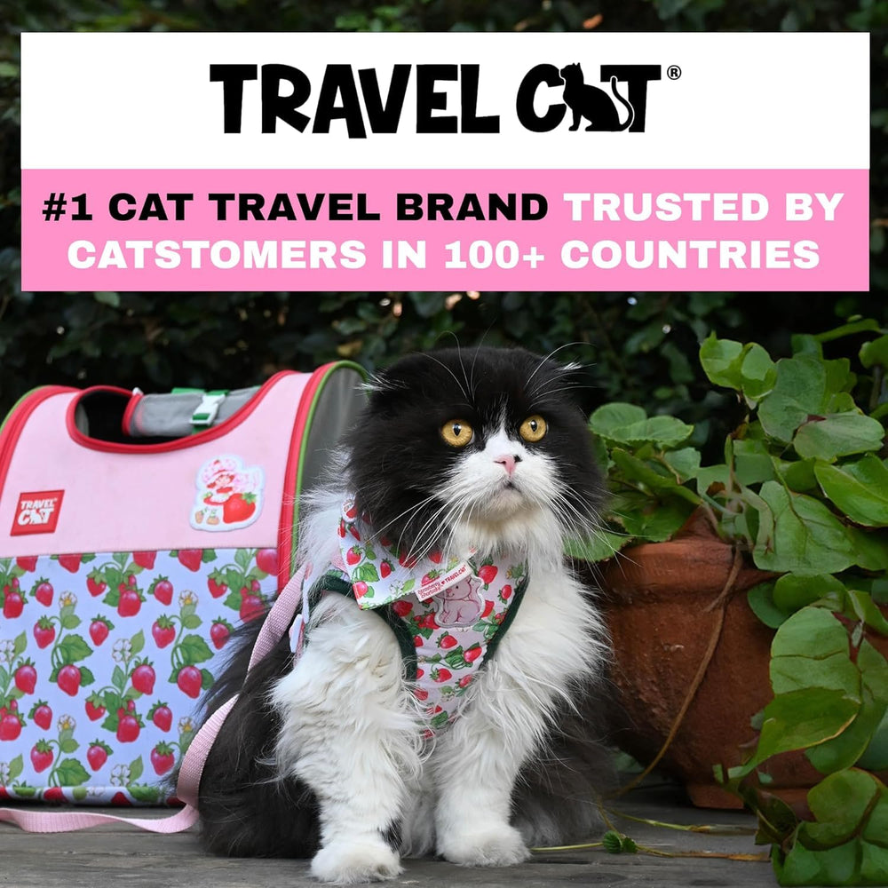 Your Cat Backpack Strawberry Shortcake Leash with 360-degree swivel prevents tangling.