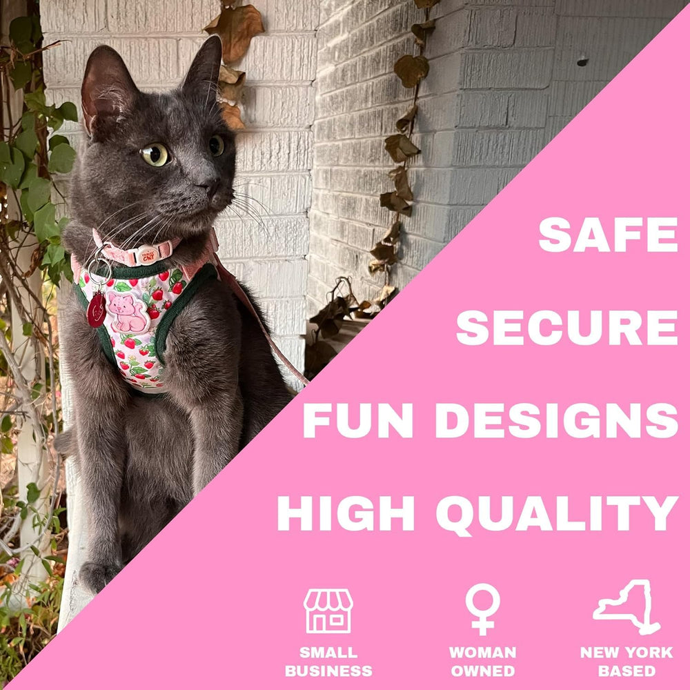 Your Cat Backpack Strawberry Shortcake Harness reflective strip enhances visibility at dusk.