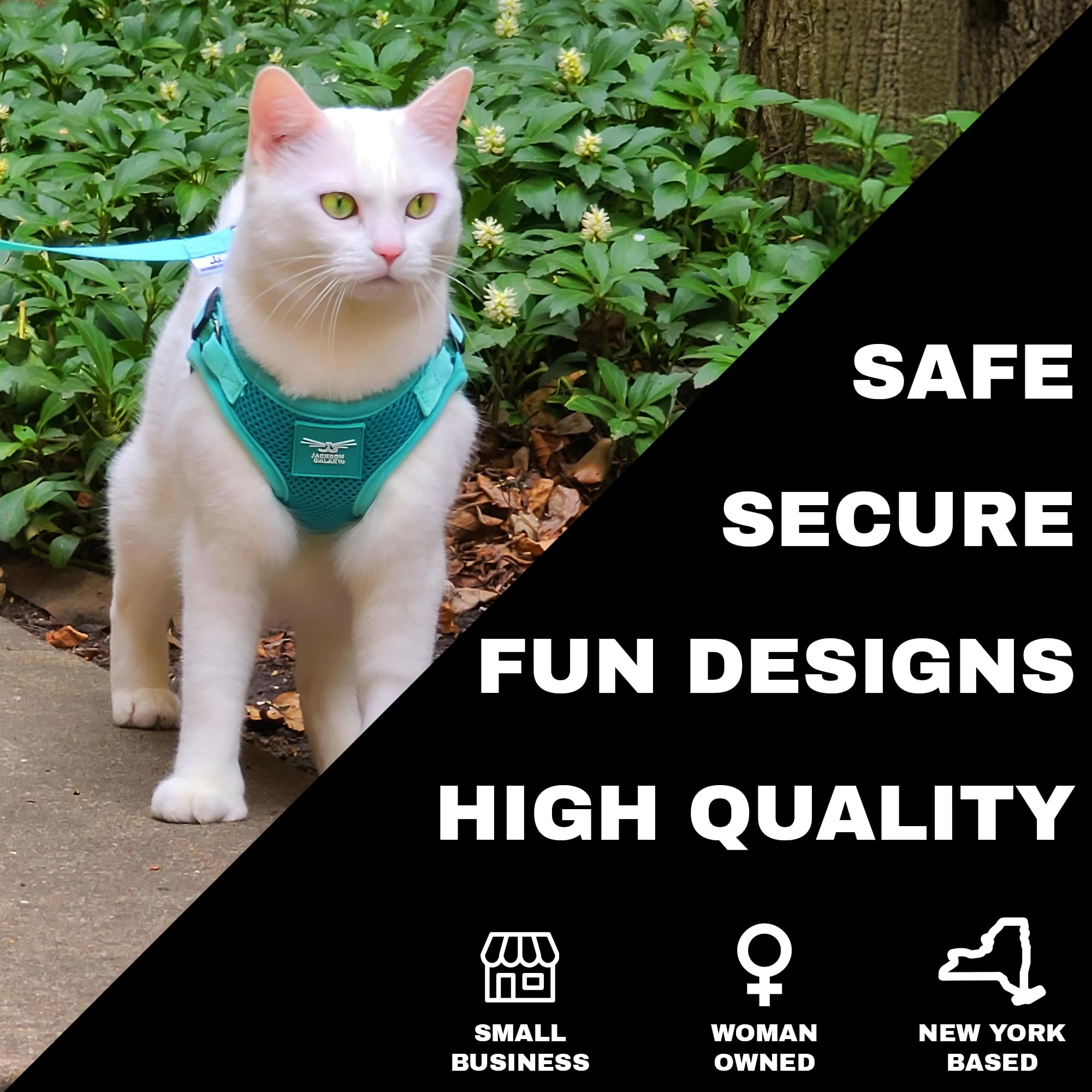 Your Cat Backpack Travel Cat Harness Leash setup for easy on-the-go walks.