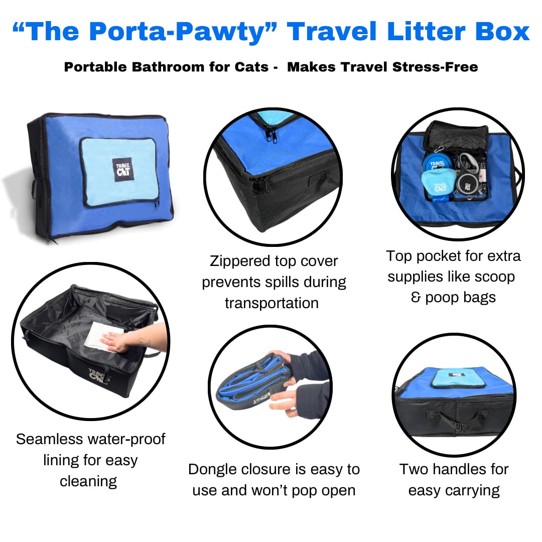 Your Cat Backpack open 19x14x5 litter box ready for comfortable setup.