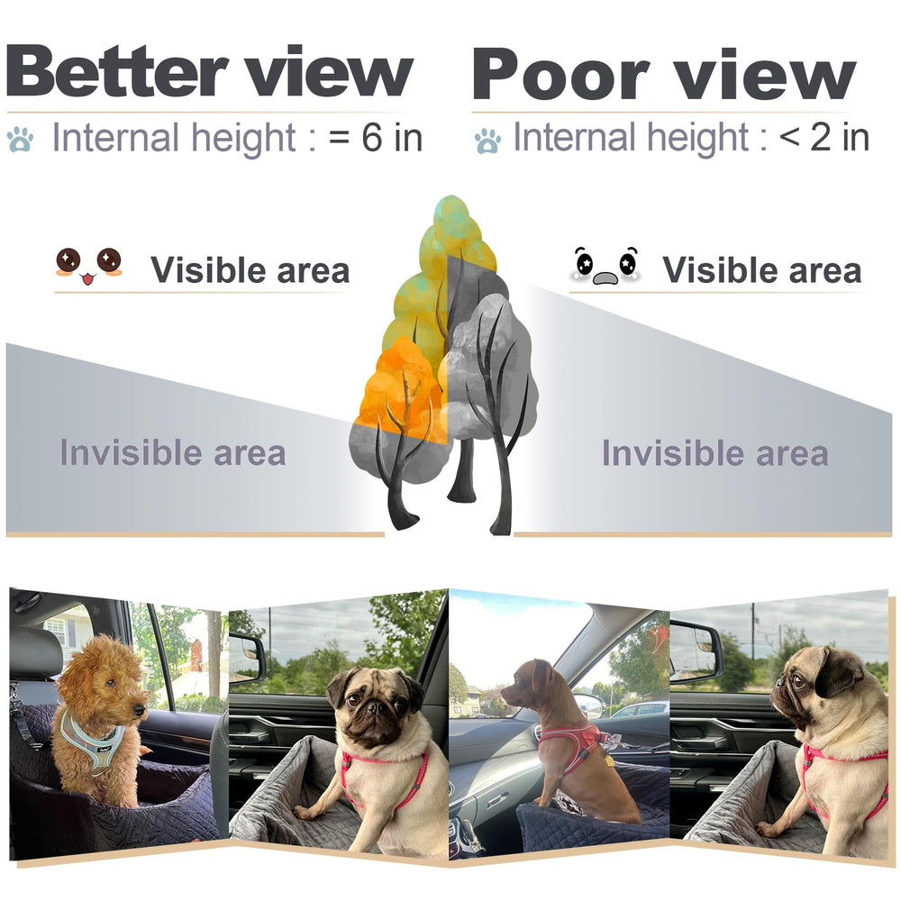 Youvee dog booster car seat in car use scene for versatile travel