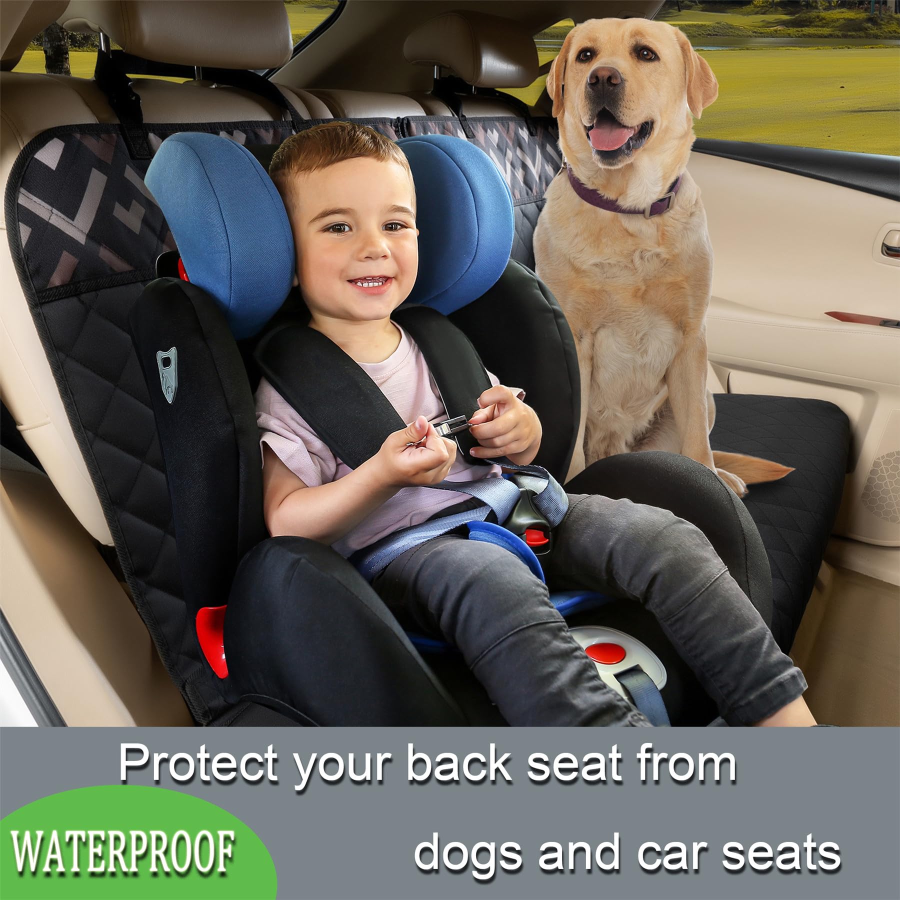 YOVEEKLE armrest-access opening lets passengers rest arms while protected.