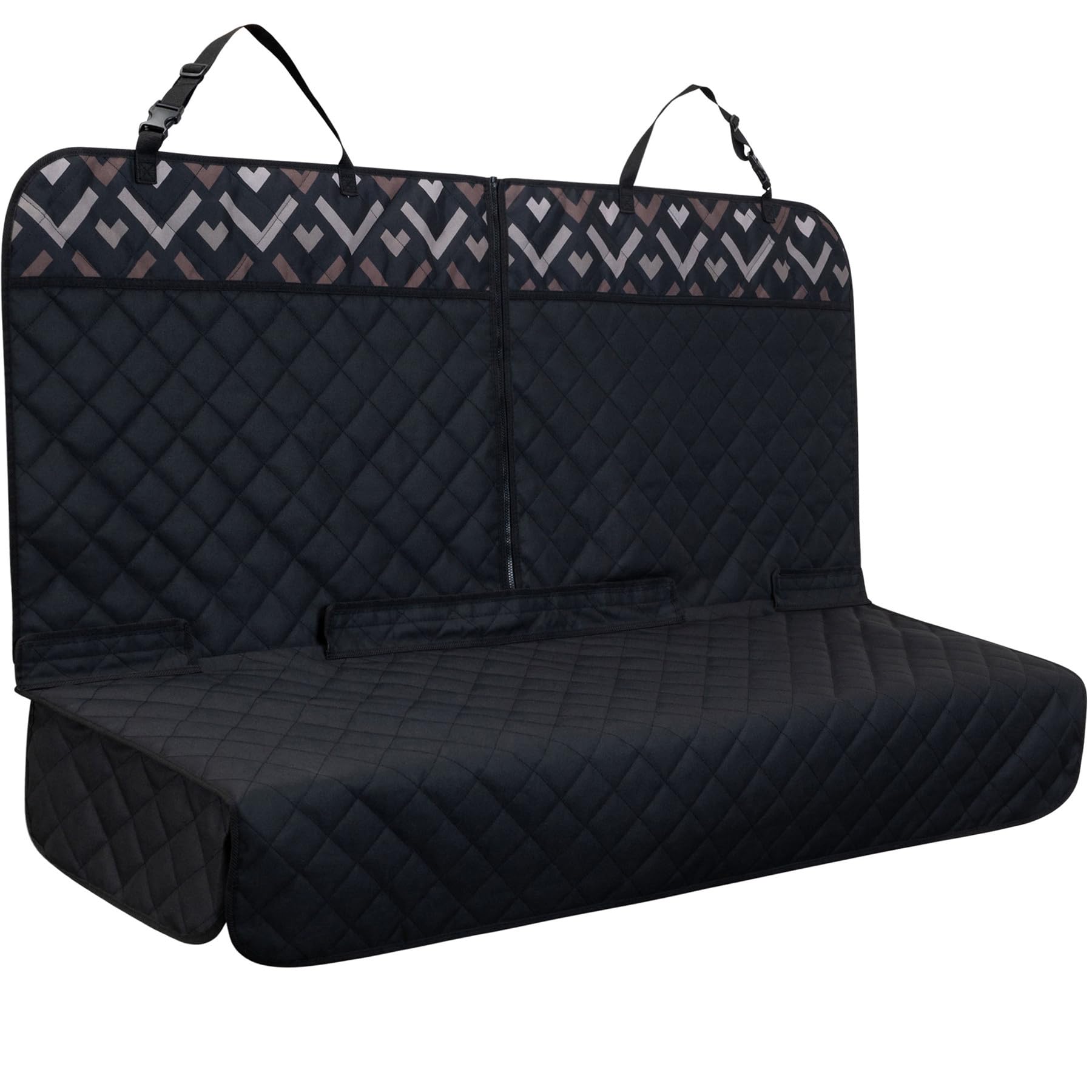 YOVEEKLE back seat cover for dogs protects upholstery from dirt and fur while traveling.