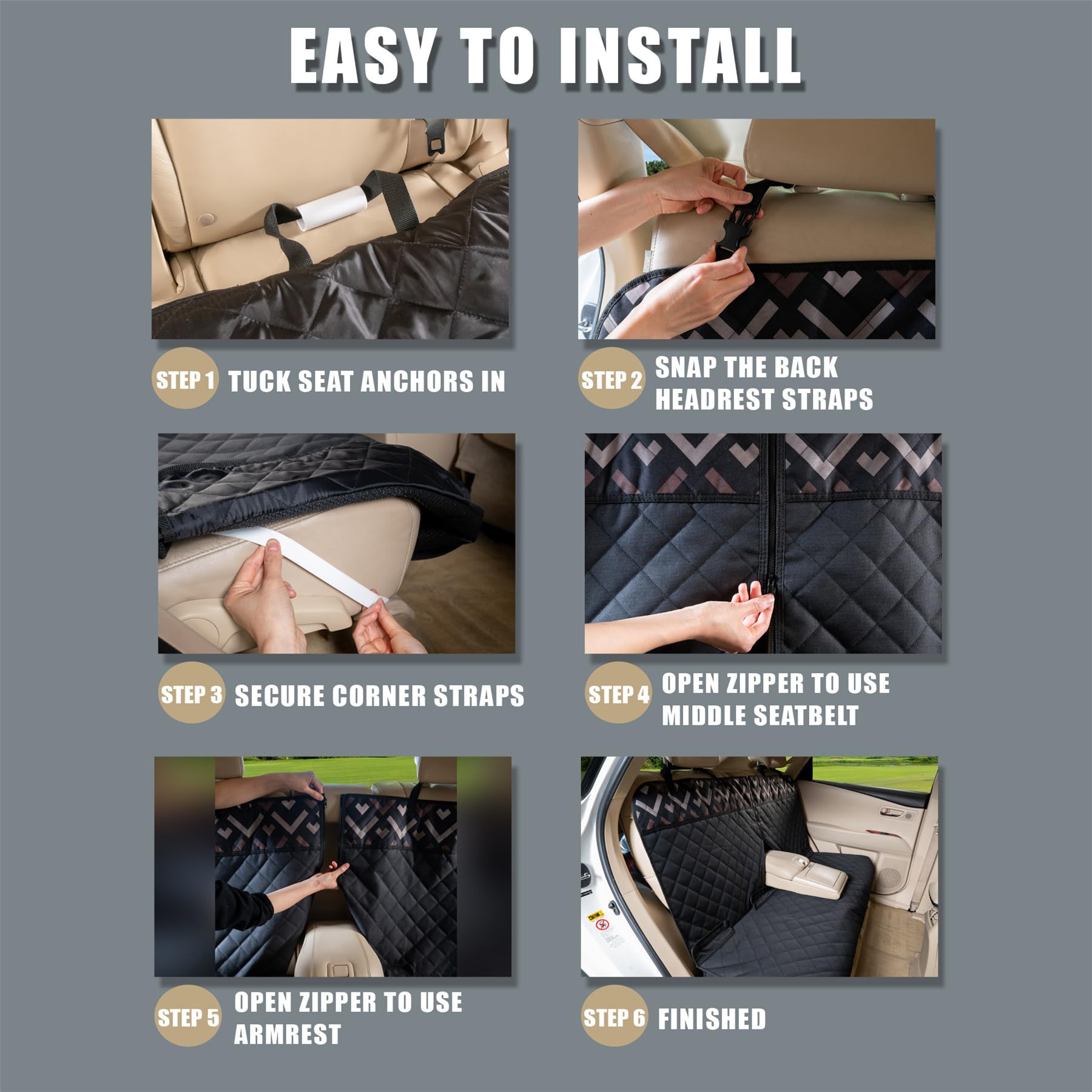 YOVEEKLE belt-latch-openings support easy belt access, increasing safety checks during trips.