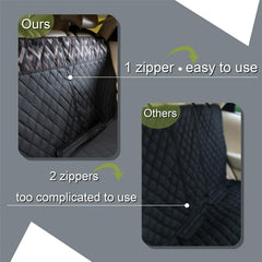 YOVEEKLE middle zipper opening enables three-passenger backseat use with comfort.