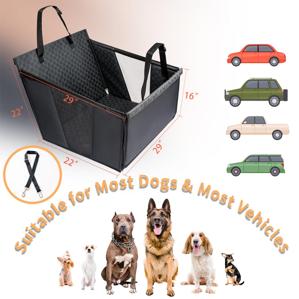 YOVEEKLE car seat with built-in storage bag for convenience.