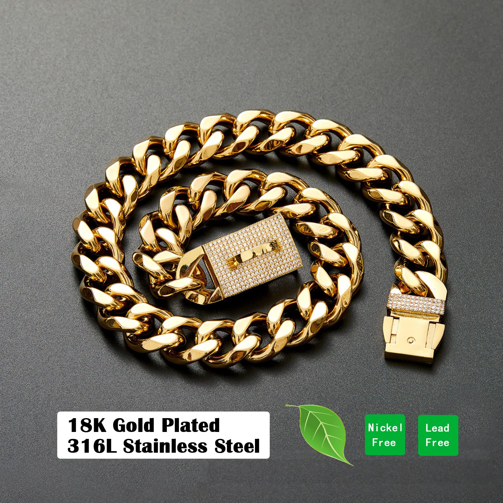 Yowity gold-plated dog collar with ID tag area for easy identification