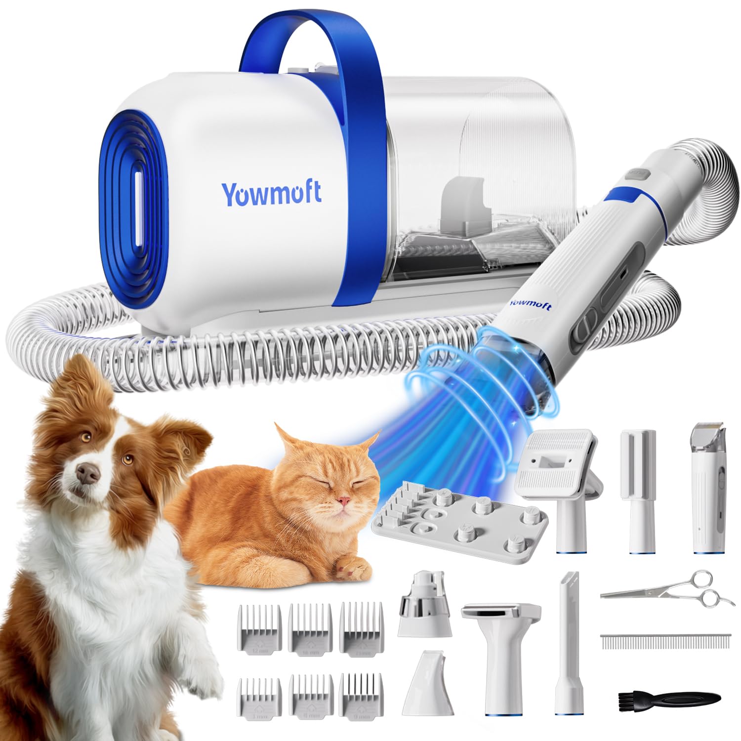 Yowmoft dog grooming vacuum kit attachments for versatile grooming and cleanup