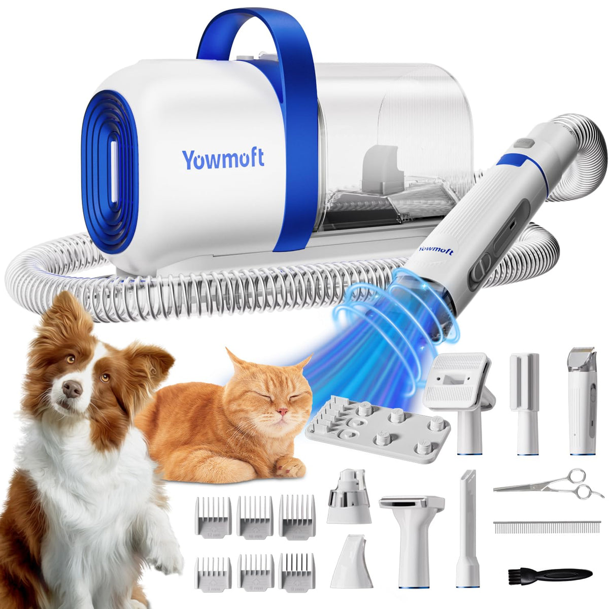 Yowmoft dog grooming vacuum kit attachments for versatile grooming and cleanup