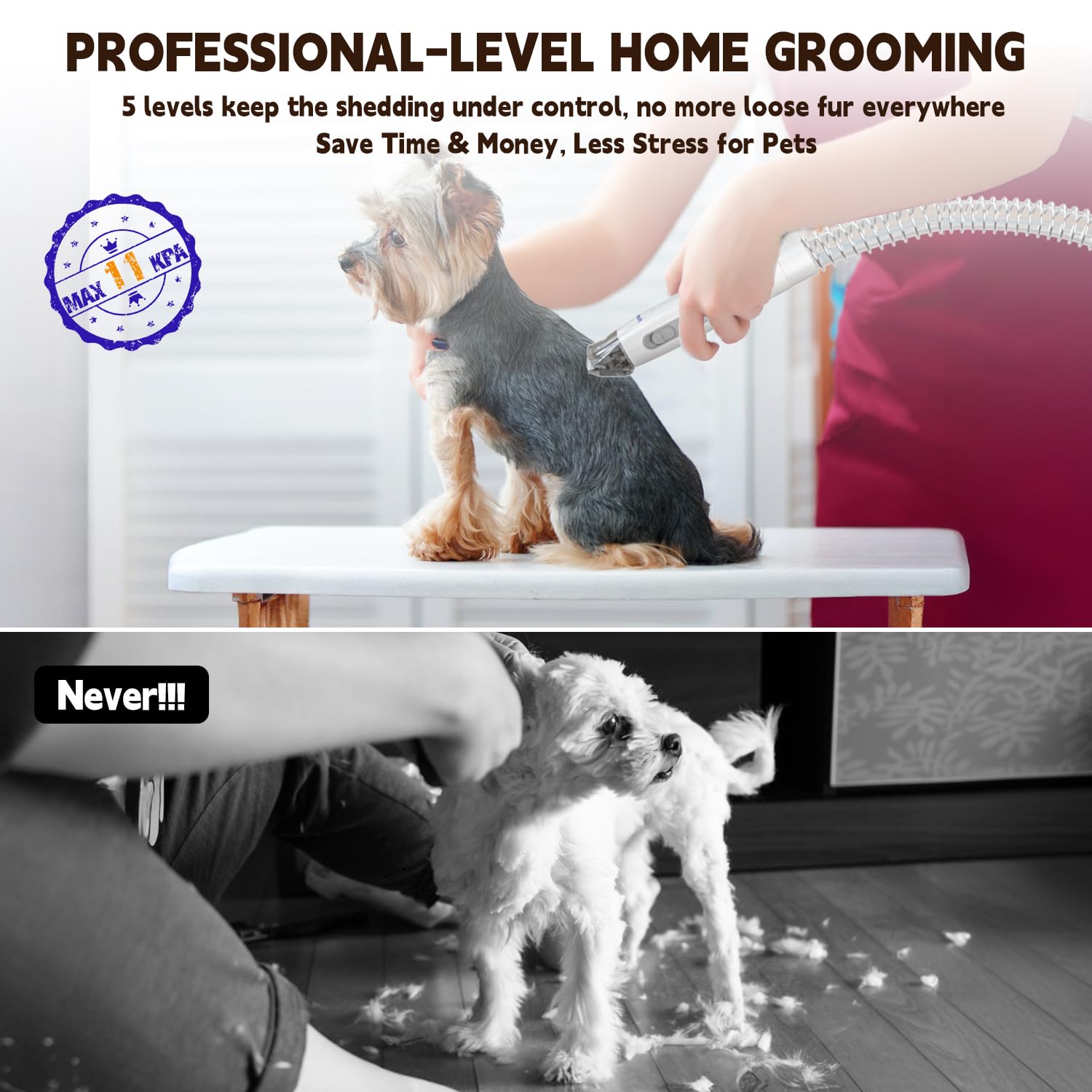 Yowmoft 2L dust cup minimizes frequent emptying during grooming