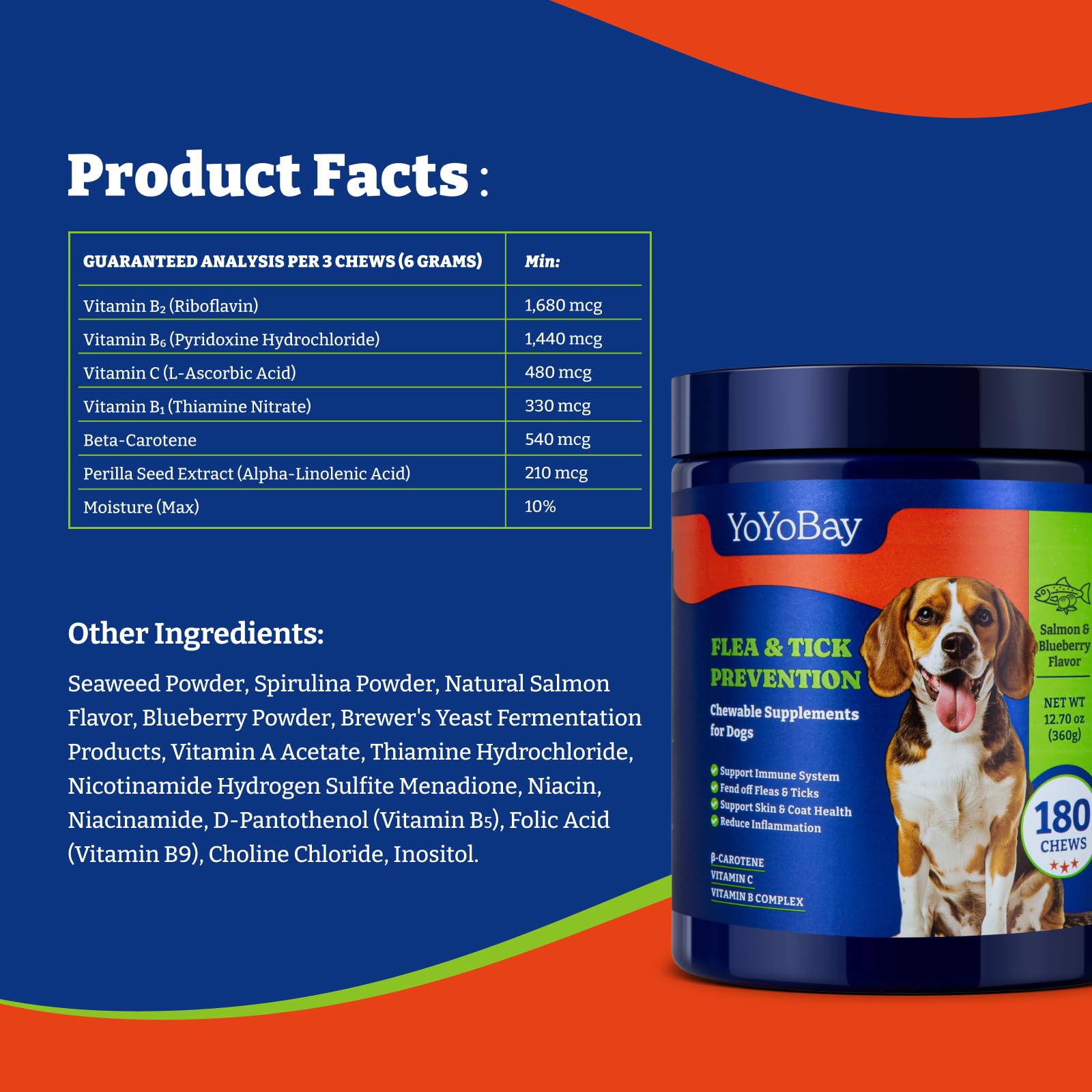 YoYoBay 180-chew bottle implies long-lasting supply for steady use.
