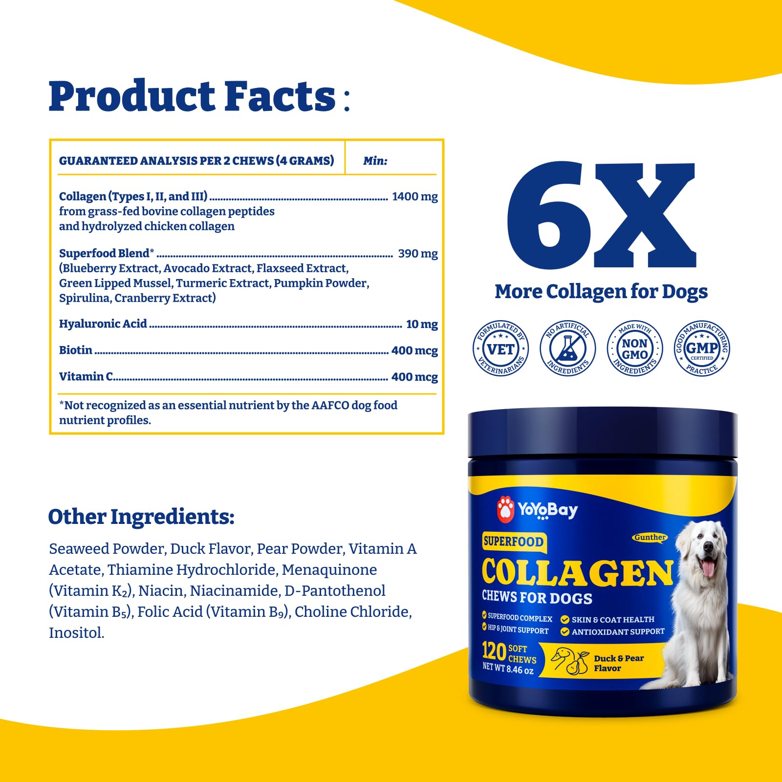 YoYoBay collagen dogs packaging-shot highlights clear GMO-free product
