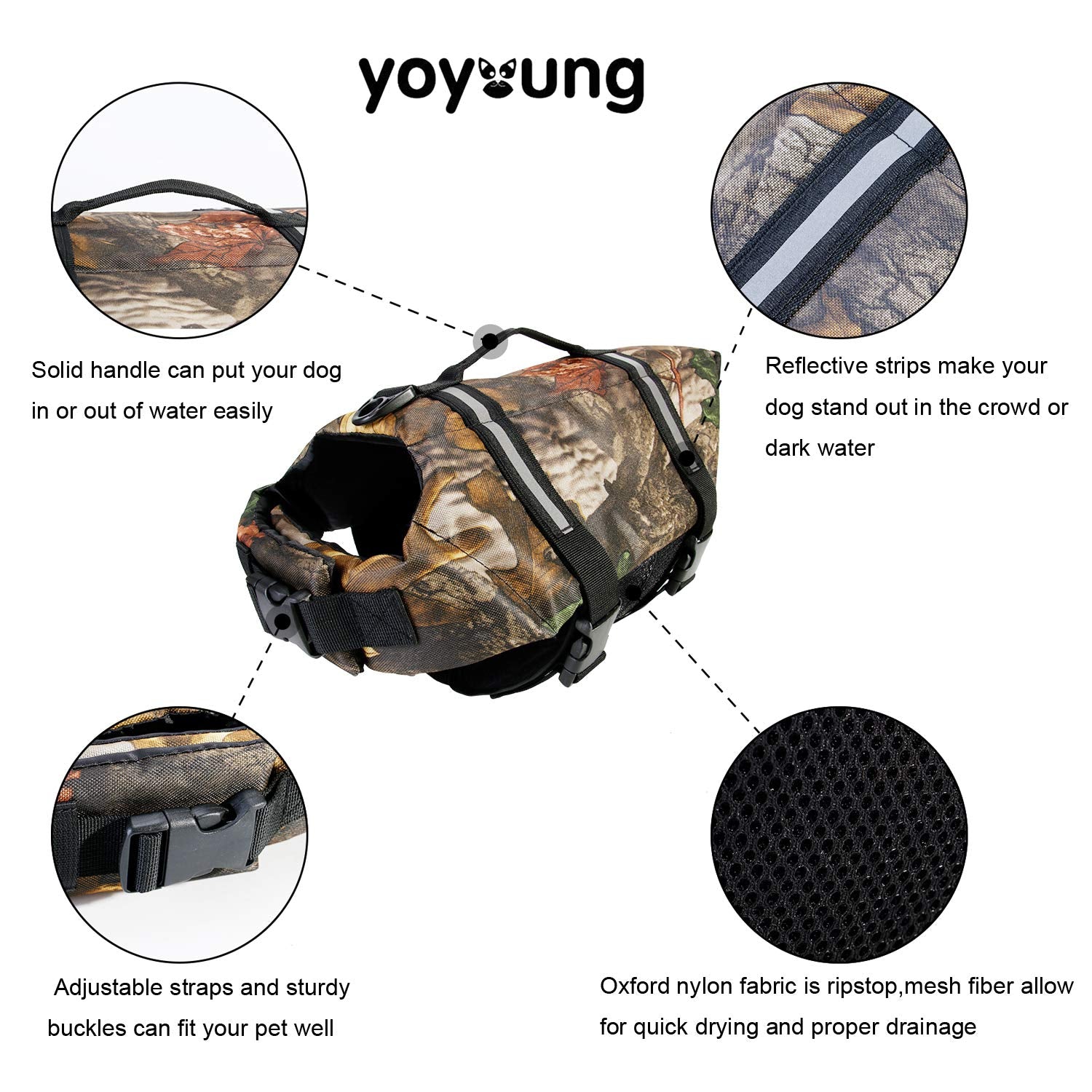yoyoung reflective details on dog vest for safer evenings outdoors