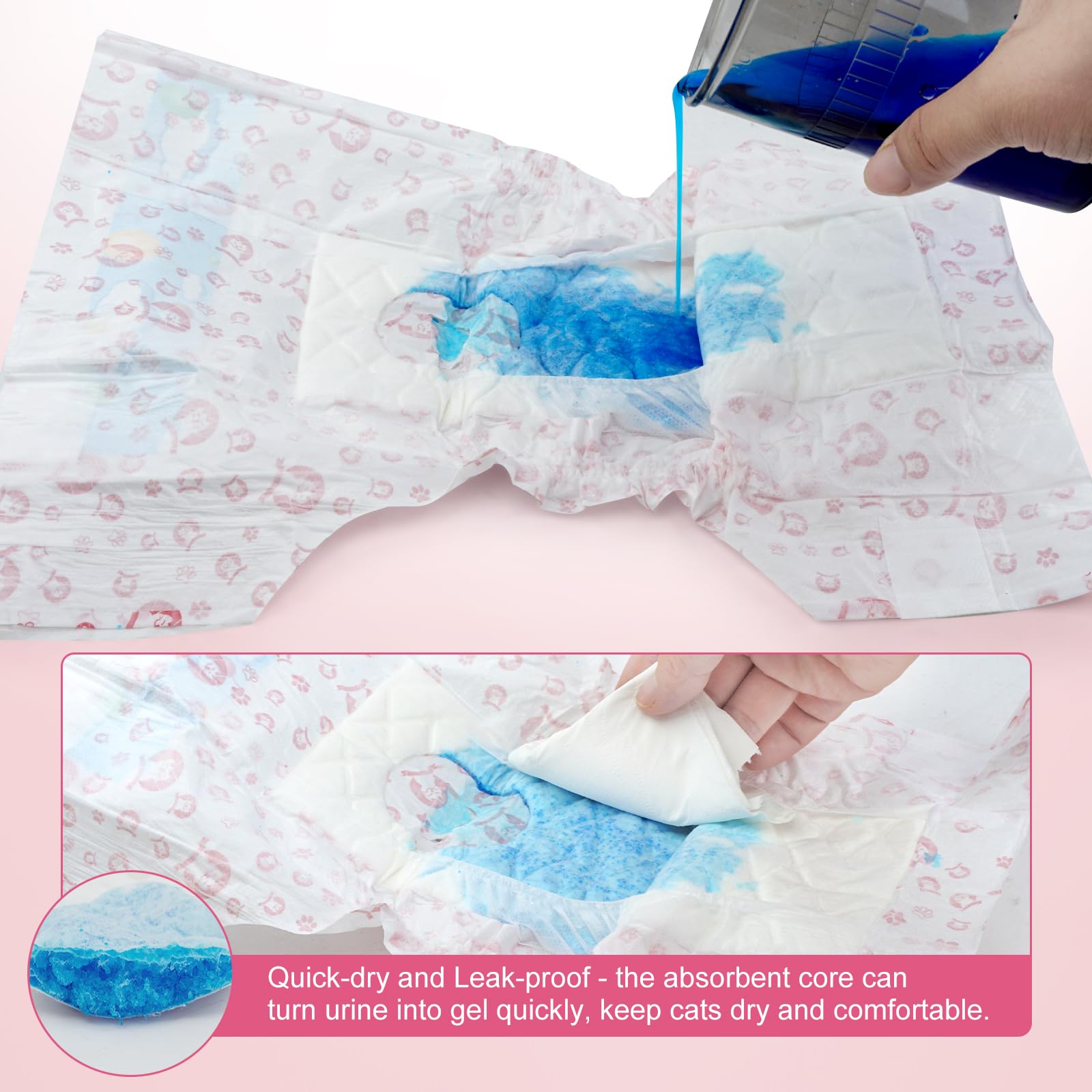 Ypfyed soft elastic waistband ensures a comfortable, irritation-free fit for cats