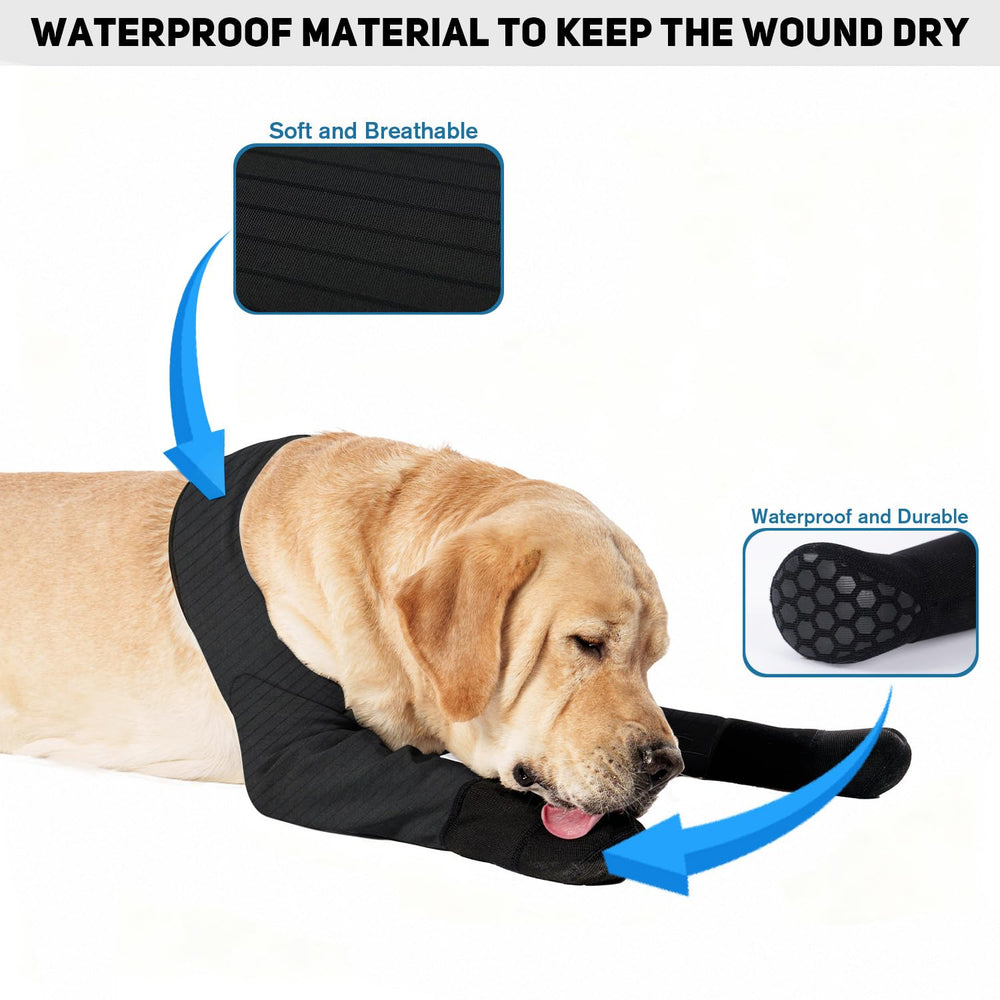 yrenoer dog socks boots non-slip sole demonstrated on hardwood floor for secure indoor grip.