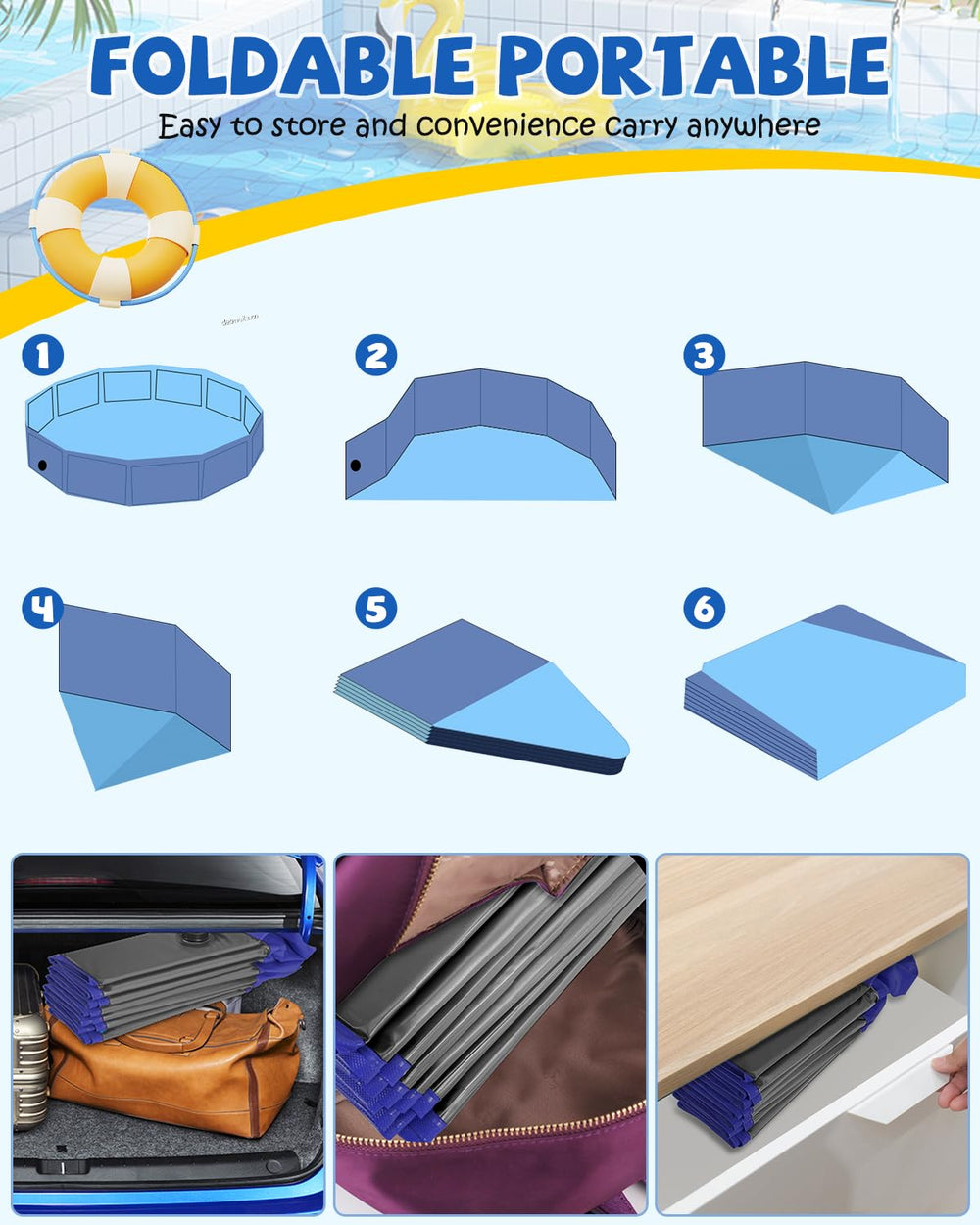 YSJILIDE durable rim supports confident splashing and entry