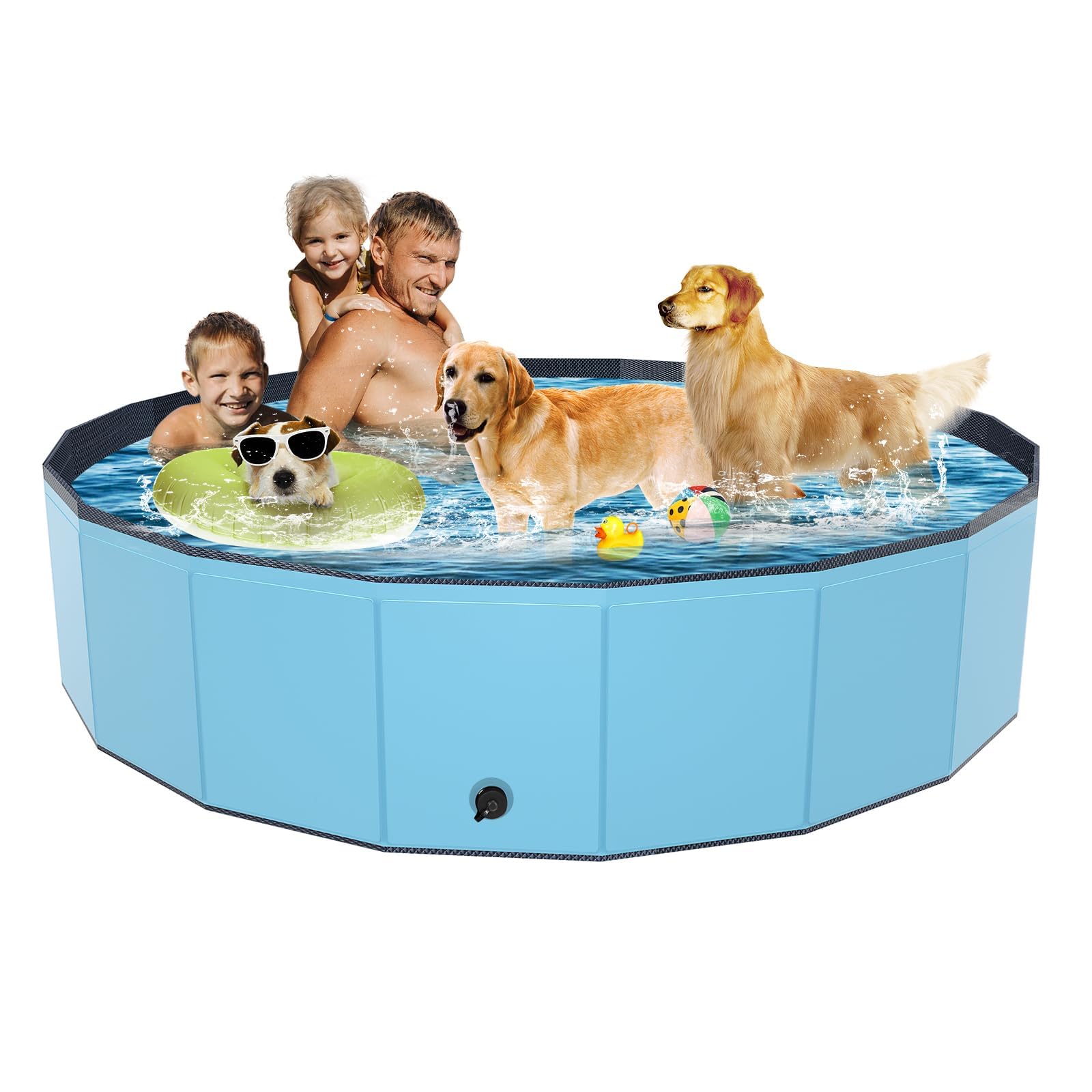 YSJILIDE foldable dog pool assembly view for quick setup and storage.