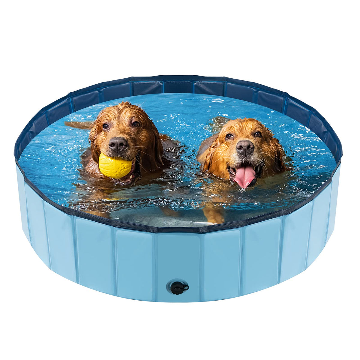 YSJILIDE portable dog pool in blue, ideal for outdoor cooling and play