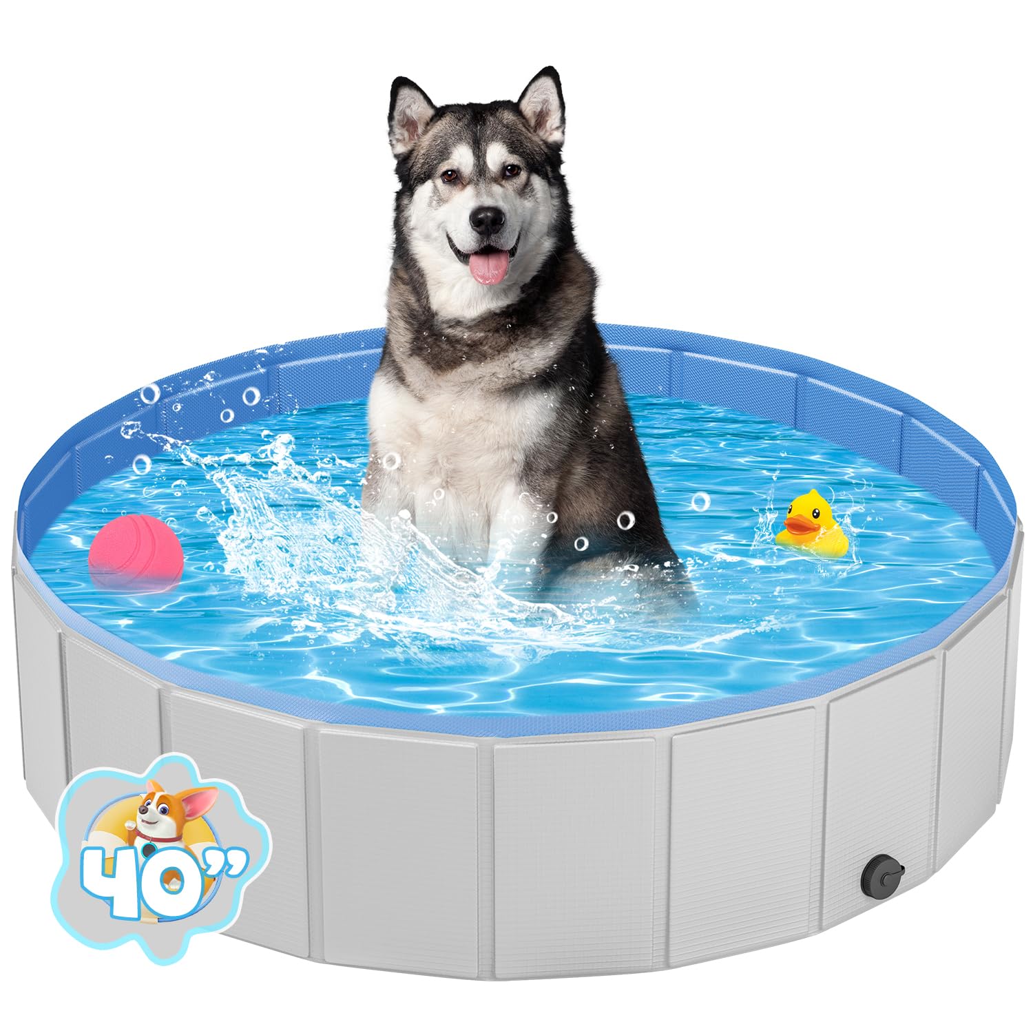 YSJILIDE portable dog pool folded in carry bag for easy storage