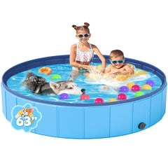 YSJILIDE portable dog pool folded in carry bag for travel and easy storage.