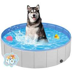 YSJILIDE portable dog pool folded in carry bag for easy storage