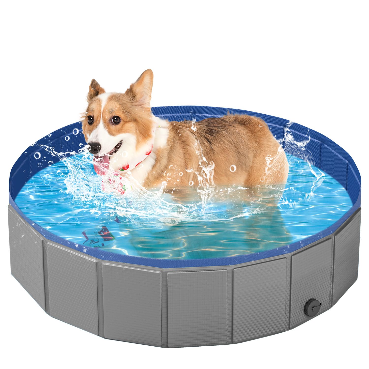 YSJILIDE portable dog pool outdoor-swim demonstrates easy setup for backyard cooling and play.